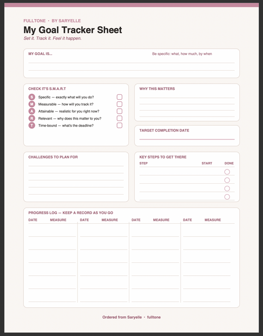 Goal Tracker Sheet